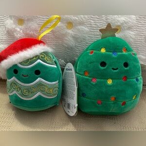 Squishmellow 2 piece Christmas set. Both NWT. Carol/Christmas Tree & Andy/Tree